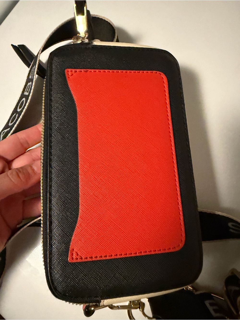 Marc Jacobs Black orange cream SNAPSHOT Crossbody Camera Bag PURSE CROSSBODY - Picture 7 of 7